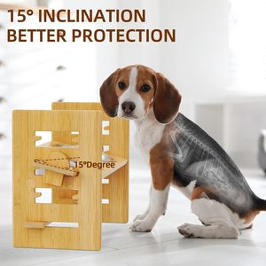 Köpekler kediler besleyici için fabrika doğrudan satış ayarlanabilir bambu yükseltilmiş köpek paslanmaz çelik çanaklar ile kedi maması standı tutucu - Product Image 5