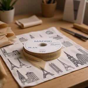 ILAN Nastro in Pizzo 4.0Cm 27M Madrid Parigi Londra Tokyo Milano - Product Image 2