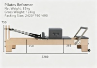 Machine de Pilates Reformer Professionnelle en Bois, Lit de Pilates en Bois pour le Renforcement Musculaire, Équipement de Fitness pour Studio de Yoga, Vente en Gros