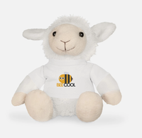 T-shirt personnalisé avec logo, jouet en peluche doux en forme de mouton blanc pour enfants