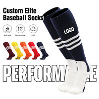 Chaussettes de baseball personnalisées - Chaussettes de sport respirantes et extensibles jusqu'au genou avec logo personnalisé sur le dessous pour un confort et des performances optimales
