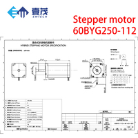Motor Stepper Hybrid Nema 24 60BYG250-112 1.8 °   Sudut Langkah, 2-Fase, Torsi Tinggi