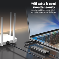 Câble adaptateur Ethernet Type-C filaire à angle externe 5000 Mbps 5G LAN pour ordinateur portable PC en stock