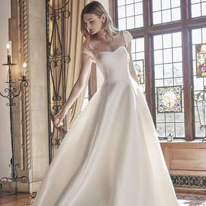 Satin Wedding Dress A-Line Sweetheart Neckline Natural Waistline Simple Solid Color Polyester Fabric 2026 New Style - Product Image 1
