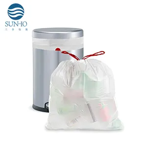 कस्टम आकार Kichen Drawstring Biodegradable कचरा बैग घरेलू ड्रा स्ट्रिंग खाद खुद के लोगो के साथ कचरा बैग प्लास्टिक बैग