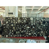 Tuiles de sol décoratives en pierres précieuses naturelles, feuille d'agate noire translucide, panneau mural rétroéclairé, décoration de luxe pour la maison