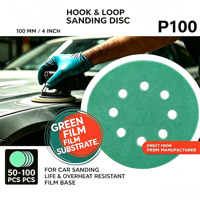 Disque de ponçage vert de 100 mm (4 po) pour préparation des surfaces métalliques, P100, résistant à la chaleur, motif 8 trous