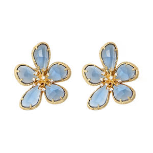 Pendientes de Flores Vintage para Mujer, Tendencia 2026, Estilo Coreano, Personalizados, Aleación con Pedrería, Baño de Oro de 14K, Accesorio Diario para Fiesta - Product Image 4