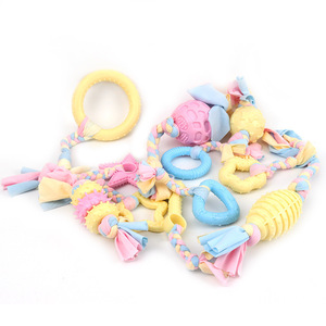 Juguete Masticable para Perros, Ecológico y Bonito, de TPR, Resistente a Mordidas, con Tira de Tela de Color Sólido, para Uso en Interiores y Exteriores - Product Image 5