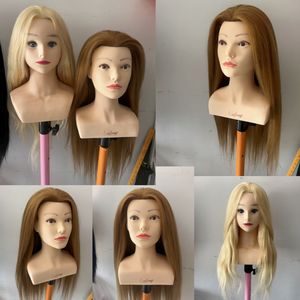 Tête de mannequin en cheveux humains très longs pour la formation en <span class=keywords><strong>coiffure</strong></span> et en cosmétologie des mariées, pour la pratique et les démonstrations de <span class=keywords><strong>coiffure</strong></span> - Product Image 3