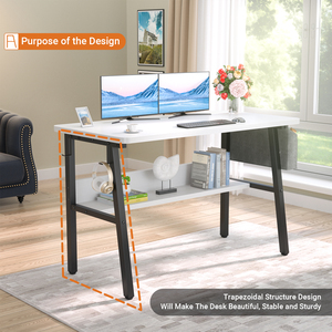 Bàn chơi game hiện đại với giá sách MDF Bàn máy tính với các tính năng thiết thực - Product Image 5