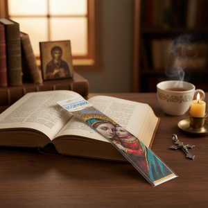 Woven Byzantine Christian Orthodox Catholic Virgin Mary Iconography Art <b>Bookmark</b> - Product Image 3