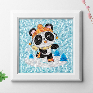 Kit de peinture au diamant <span class=keywords><strong>Panda</strong></span> de Chine pour enfants, peinture au diamant par numéros, kits de peinture au diamant pour enfants, peinture au diamant complète, bricolage, cadeau de vacances - Product Image 1
