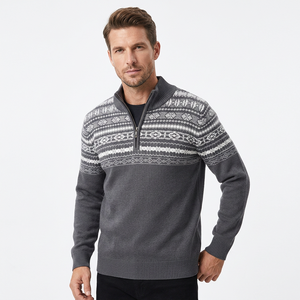 Suéter de Punto Personalizado para Hombre, Invierno, Manga Larga, con Logotipo Bordado, Sudadera de Punto con Cierre de Cremallera - Product Image 6