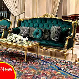 Pháp Cổ Điển Khung Gỗ Nhung Ba Ghế <span class=keywords><strong>Sofa</strong></span> Có Thể Tháo Rời Có Thể Giặt Cho Phòng Khách Phòng Tiếp Tân Căn Hộ Nhỏ - Product Image 1