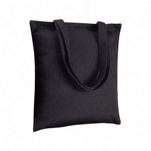 Sac fourre-tout en toile de coton noir avec fermeture éclair et lettres imprimées par transfert thermique, robuste, réutilisable, pour courses et supermarché - Product Image 1