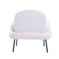 Fauteuil d'appoint moderne blanc Fauteuil de loisirs de luxe simple relax élégant en velours pour chambre et salon Caractéristique douce