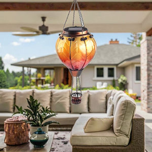 הוביל גן עמיד למים מחוץ לפטיו חיצוני מעוטר צהוב חם בלון אורות שמש תליית בקרת קול פנס - Product Image 3