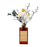Diffuseur de parfum d'ambiance à bâtonnets en rotin avec fleurs séchées et huiles essentielles d'aromathérapie pour la maison, parfum longue durée 120-180 jours pour chambre