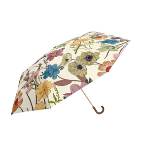 Paraguas <span class=keywords><strong>de</strong></span> Sol y Lluvia con Marco <span class=keywords><strong>de</strong></span> Aleación Dorada, Mango <span class=keywords><strong>de</strong></span> Madera con Gancho, Apertura Manual, Recubrimiento Dorado Floral Vintage, Logotipo Personalizado OEM para Mujer - Product Image 6
