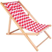 Bamboo Canvas Lounge Deck Chair, Folding Beach Chair