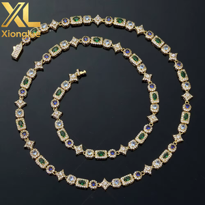 New 6mm <b>Iced</b> <b>Out</b> Star <b>Chain</b> Bangles Colorful Geometric Zircon Claw Setting Unisex Hip Hop Fine Jewelry - Product Image 2