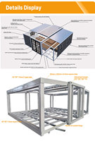 Casa Contenedor Prefabricada de Lujo de Diseño Moderno, Expandible de 40 pies, de Doble Ala, Cuadrada, Transpirable y Personalizada para Uso en Oficina en Casa y Taller