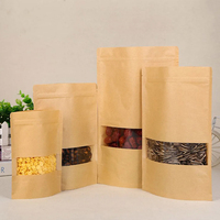 Sacs d'emballage alimentaire de qualité alimentaire, sacs en papier kraft debout avec fermeture éclair, impression sérigraphique, nourriture pour animaux de compagnie réutilisable 200g