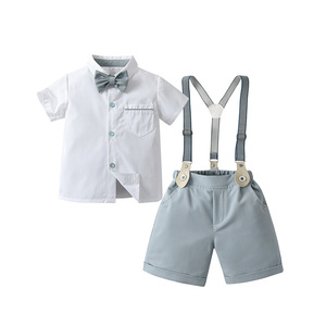 Ensemble <span class=keywords><strong>de</strong></span> vêtements pour bébé garçon avec chemise à manches courtes et nœud papillon élégant, adapté à un usage quotidien et à des occasions formelles - Product Image 6