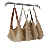 Sac fourre-tout vintage en paille tressée 2026 – Grande capacité, style vacances, sac de plage pour femme, sac à bandoulière tendance été