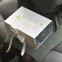 Custom Logo Four-Color Printed UV Coating Gift Box Lamination Embossing Custom Cardboard Gift Box Empty Lid Magnetic Folding