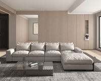 QIFAN - Juego de Sofás Modulares en Forma de L, Estilo Italiano, Moderno, para Sala de Estar, con Chaise Longue y Cama Plegable