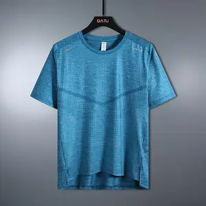 Camiseta de malha activewear masculina, camiseta esportiva casual de corrida respirável para academia