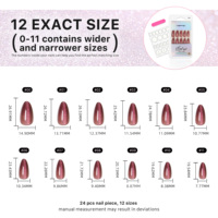 Ongles artificiels AIERFEI en gel souple, forme amande longue, luxe, 24 pièces, logo personnalisé acceptable, haute qualité pour femmes, design luxueux