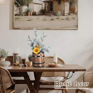 Fatto a mano eco-friendly durevole stile rustico Vintage <span class=keywords><strong>in</strong></span> legno barilotto fioriera per la casa e <span class=keywords><strong>il</strong></span> <span class=keywords><strong>giardino</strong></span> utilizzare fiori e vino - Product Image 4