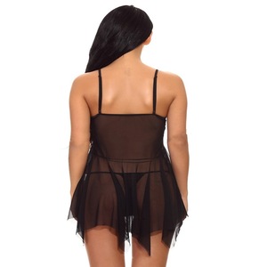 Grande taille Sexy vêtements pour femmes Lingerie femmes Polyester ajouré chemise de nuit dentelle sangle Chemise papillon Lingerie élégant - Product Image 2
