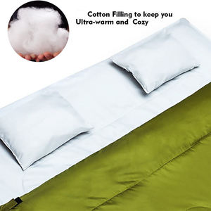 Sac de couchage double imperméable et confortable pour le camping par temps froid, logo personnalisé, matériau nylon/polyester, design portable - Product Image 3