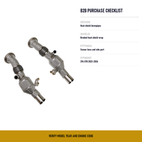 Downpipes à ajustement direct avec bouclier thermique pour Ferrari 296 GTB 3.0T 2022 à 2026, avec isolation tressée et section souple