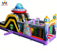 Structure de jeu gonflable pour enfants sur le thème de l'OVNI, avec toboggan, pour les aventures de fête, en PVC, capacité de 10 personnes