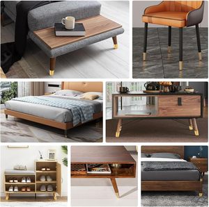 Brass Furniture Leg Caps Round Modern Heavy Duty Table Chair Feet Home Office Use Metal Ferrules - Product Image 5