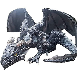 Décoration de jardin gothique, Sculpture artisanale en résine, grand <span class=keywords><strong>Dragon</strong></span> squattant, vente en gros - Product Image 1