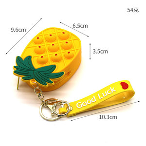 Mini Cao Su Thân Thiện Với Môi 3D Trái Cây Dâu Tây Dứa Đồng Xu Ví Keychain Trẻ Em Kid Phim Hoạt Hình Dễ Thương Dây Kéo Pouch Đẩy Bong Bóng - Product Image 6