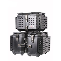 Boîte latérale arrière multifonctionnelle en alliage d'aluminium noir blindé pour moto/scooter/vélo électrique, capacité 45L/38L