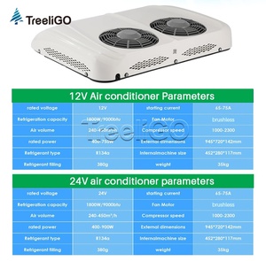 Climatiseur de toit split DC12V 24V 1800W avec double ventilateur de refroidissement pour camion et fourgon, vente en gros, tout-en-un EAC002.T23, combinaison d'aluminium - Product Image 5
