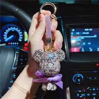 Porte-clés ours violet de luxe de créateur, porte-clé de voiture, pendentif de sac, nouvelle collection 2020