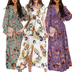 Envío Aleatorio Vestido Casual de Moda para Mujer, Nuevo Vestido Largo Floral de Verano para Dama, Vestido <span class=keywords><strong>Maxi</strong></span> de Ropa de Mujer para la Industria Pesada - Product Image 2