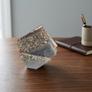 Lot de sous-verres en résine mélangée faits à la main, dessous de verre en époxy, décoration rustique pour table de salle à manger et bar, artisanat en résine, set de table - Product Image 1