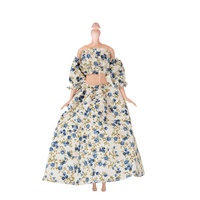 Robe T-shirt en tissu froissé de style fleur en plastique, jupe, pantalon, vêtements décontractés pour poupée de 30 cm, accessoires de vêtements, robe de mode faite à la main