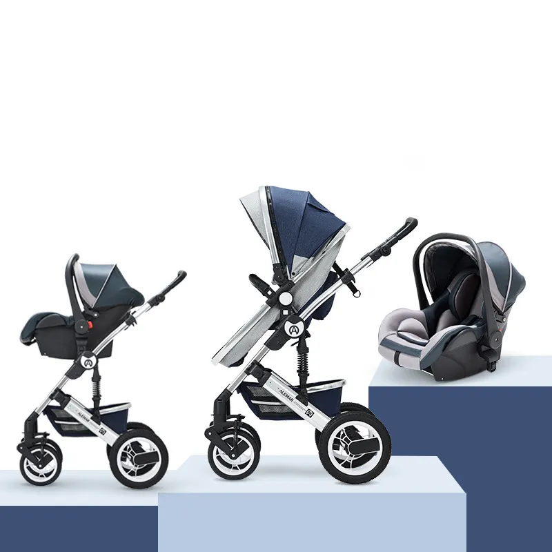 Hochwertige 3-in-1-Kinderwagen Luxus-Hochlandschafts-Poussette Multifunktion ale Kinderwagen-Kinderwagen für unterwegs