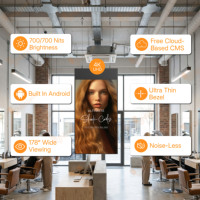 Pantalla Comercial Digital LCD para Ventanas de Centros Comerciales, Doble Cara, 700 Nits, 4K, Software CMS, Colgante del Techo